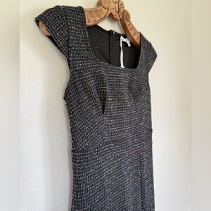 Jasambac Elegant Black Tweed Dress